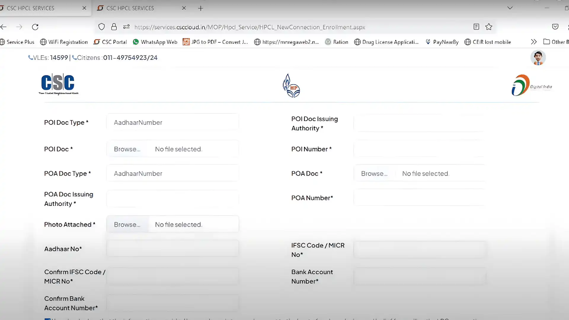 upload required documents