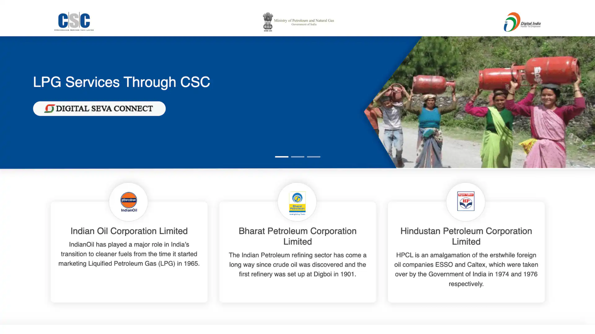 visit the csc gas connection portal